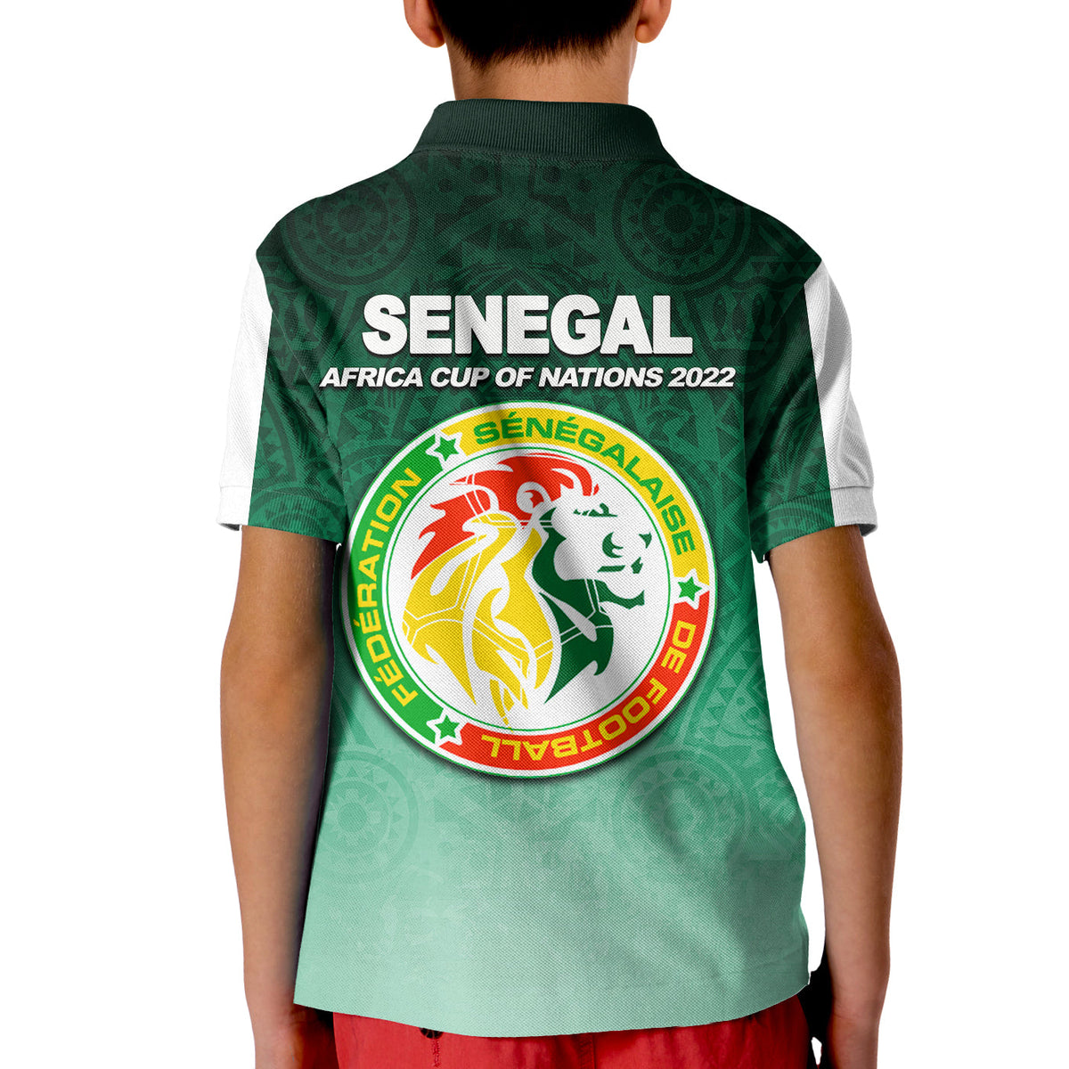 Senegal Football Champion Polo Shirt KID Green Style LT6 - Wonder Print Shop