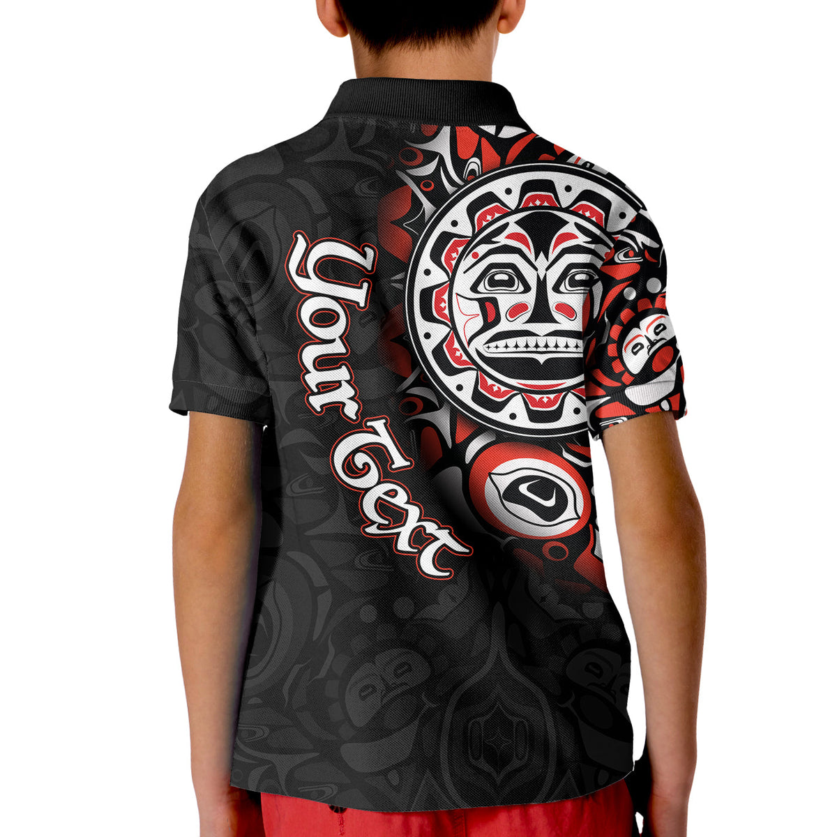 Custom Canada Haida Polo Shirt KID Sun LT6 - Wonder Print Shop