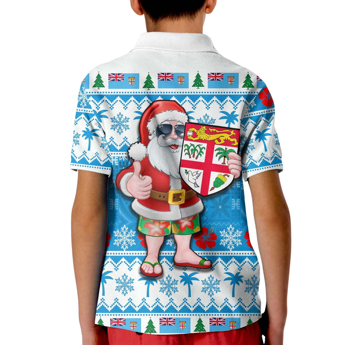 Fiji Polo Shirt Christmas KID Cool Santa Claus LT6 - Wonder Print Shop