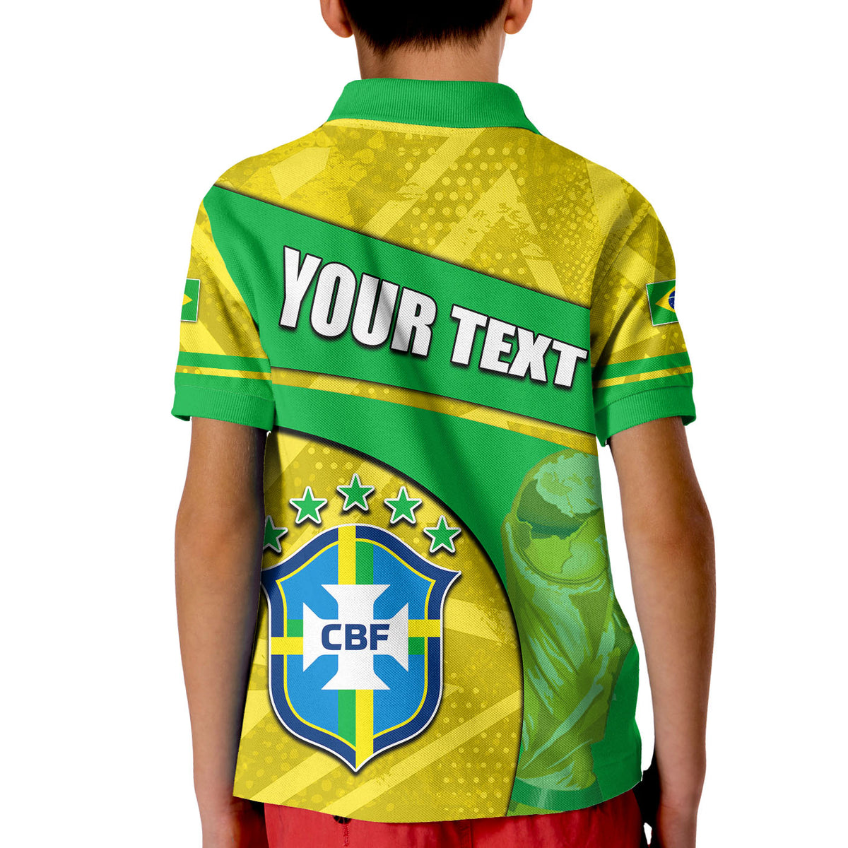 Custom Brasil Polo Shirt Football 2022 KID Basic Style LT6 - Wonder Print Shop