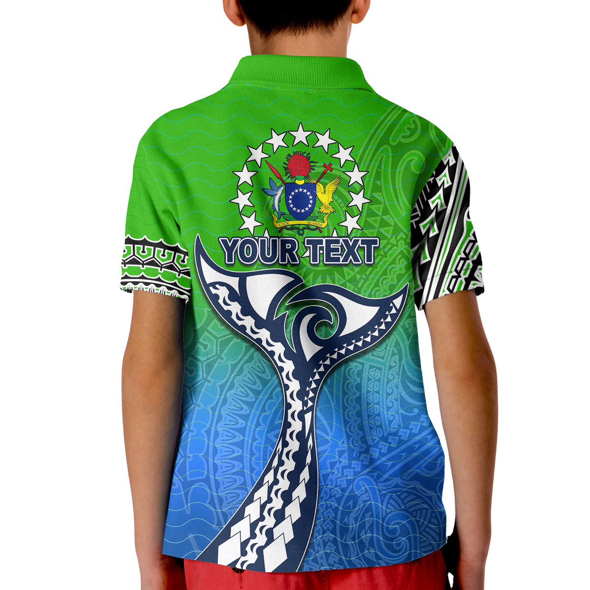 Custom Marae Moana Cook Islands Marine Park Polo Shirt KID LT6 - Wonder Print Shop