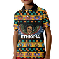 Custom Ethiopia Polo Shirt KID Ethiopian Church Angels Black LT6 - Wonder Print Shop