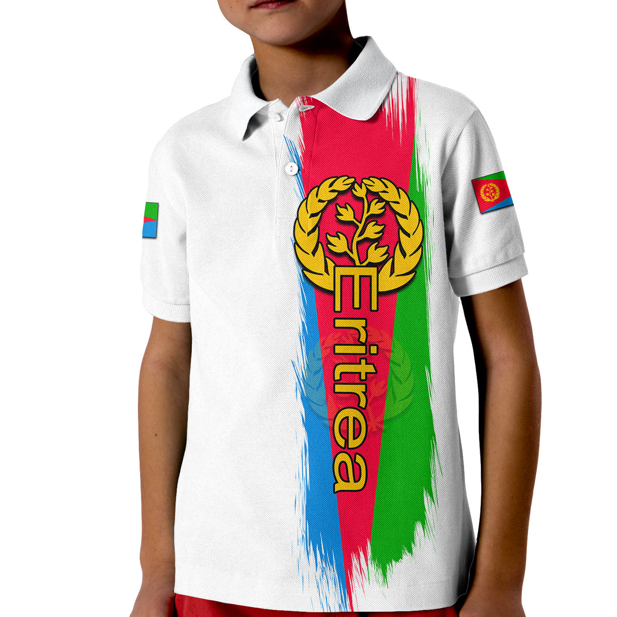 Custom Eritrea Polo Shirt KID White Style LT6 - Wonder Print Shop