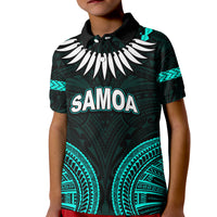 Custom Samoa Ula Nifo Tribal Polo Shirt KID Green Style LT6 - Wonder Print Shop