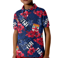 Hibiscus Fiji Polo Shirt KID Hawaii Style No.2 LT6 - Wonder Print Shop