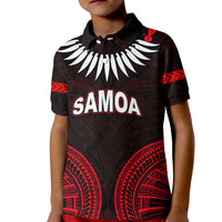 Custom Samoa Ula Nifo Tribal Polo Shirt KID Red Style LT6 - Wonder Print Shop