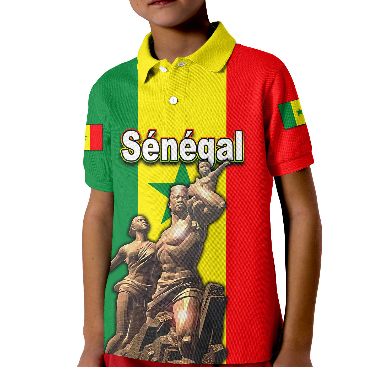 senegal-independence-day-polo-shirt-kid-african-renaissance-monument