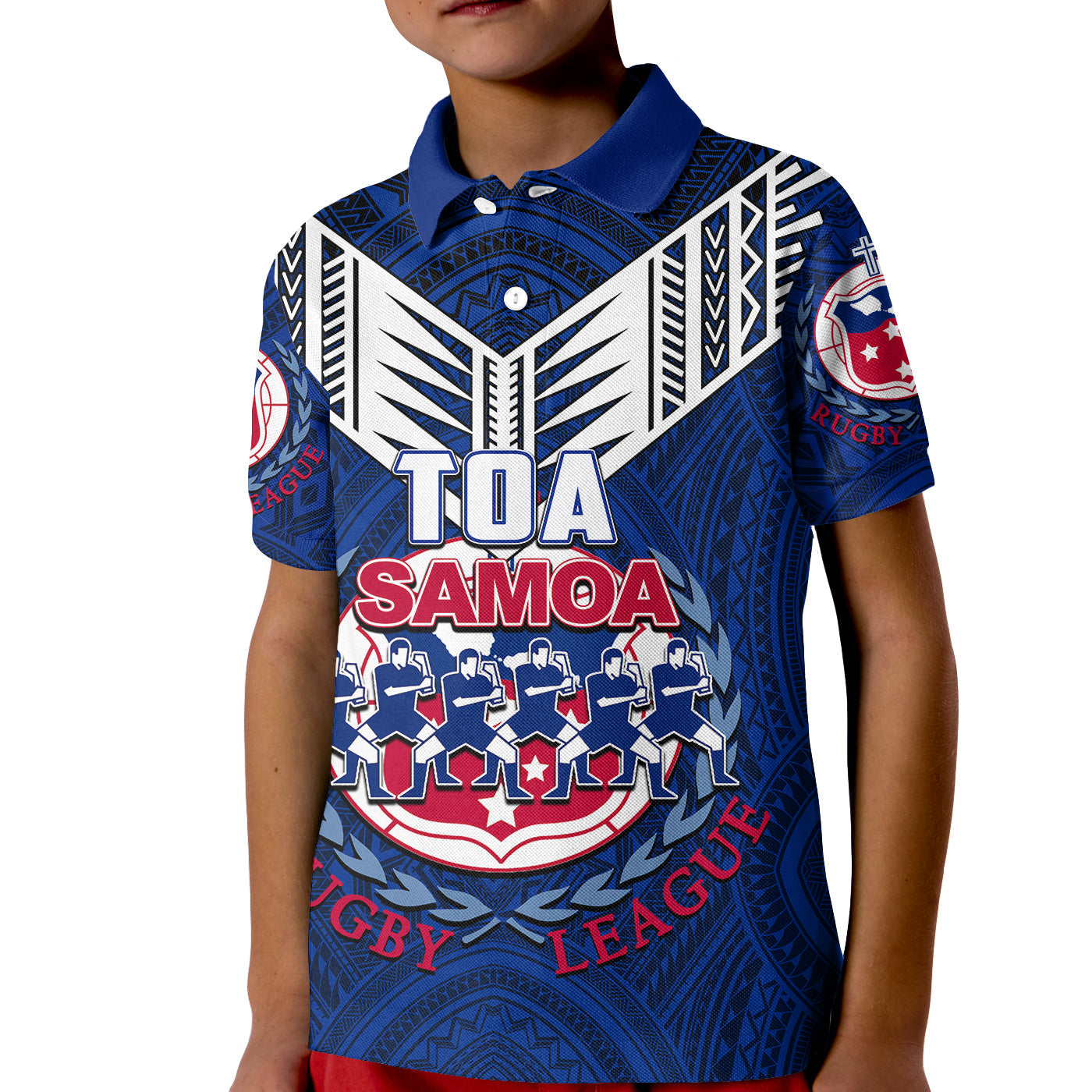 Toa Samoa Rugby Polo Shirt KID Siva Tau Jersey