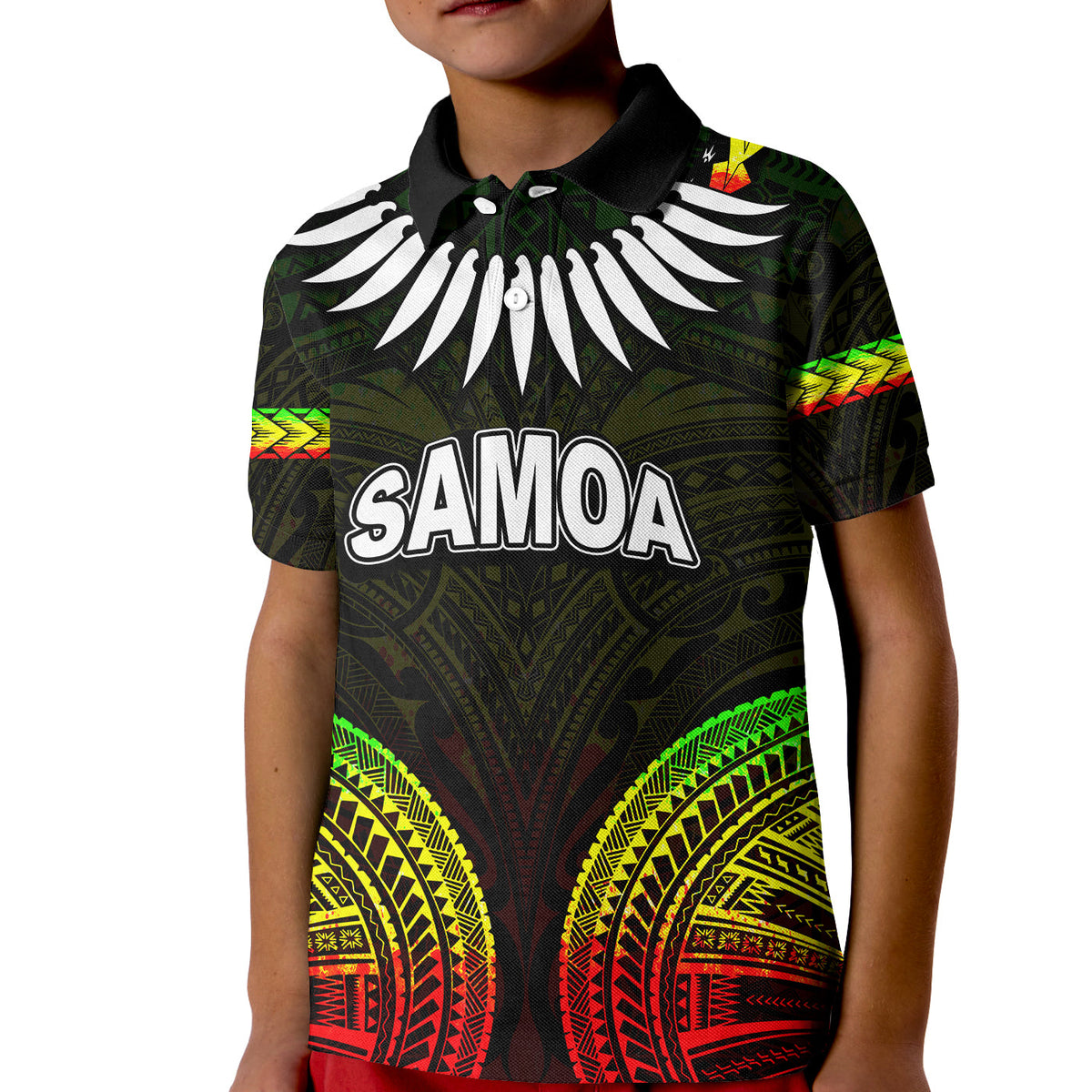 Custom Samoa Ula Nifo Tribal Polo Shirt KID Regage Style LT6 - Wonder Print Shop