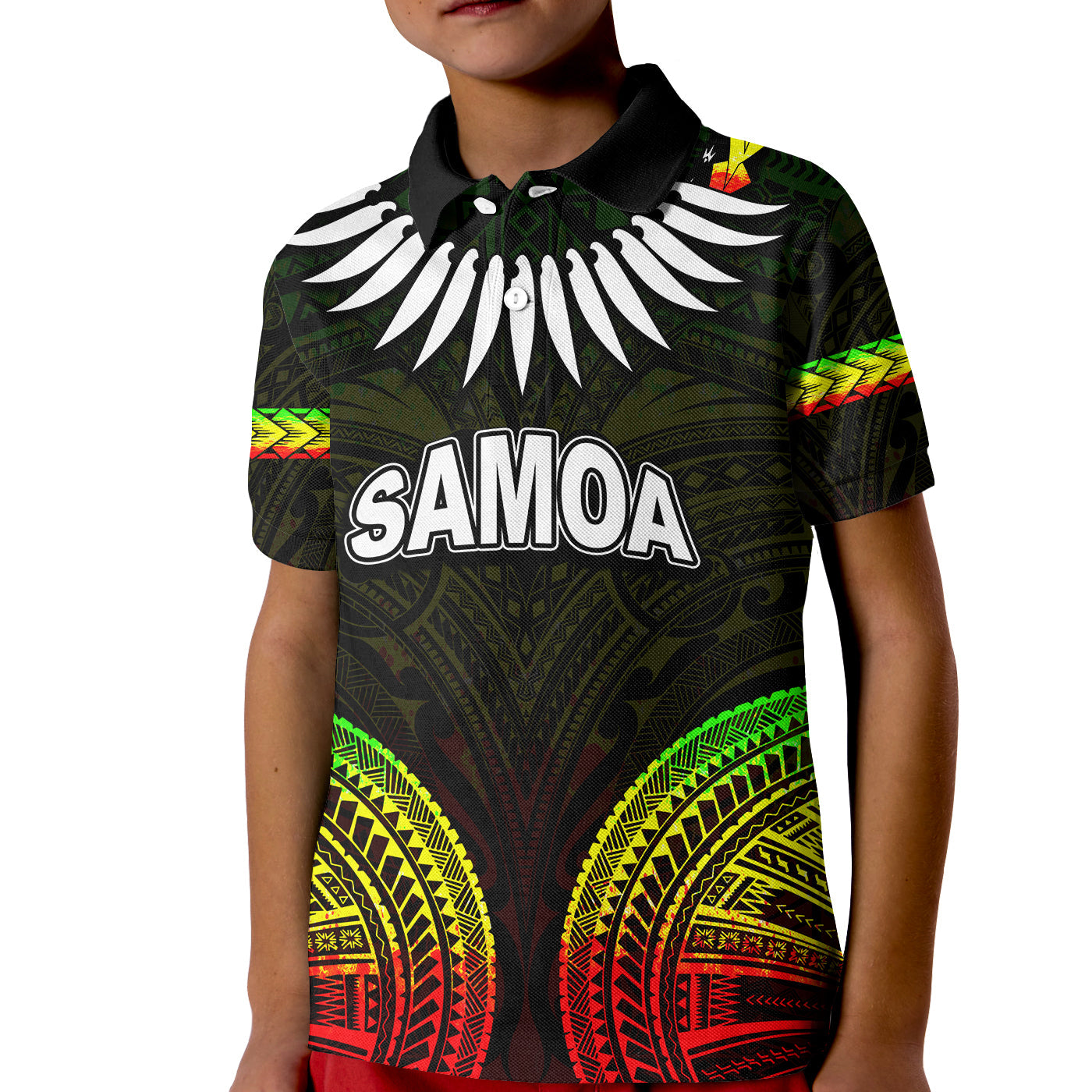 Custom Samoa Ula Nifo Tribal Polo Shirt KID Regage Style LT6 - Wonder Print Shop