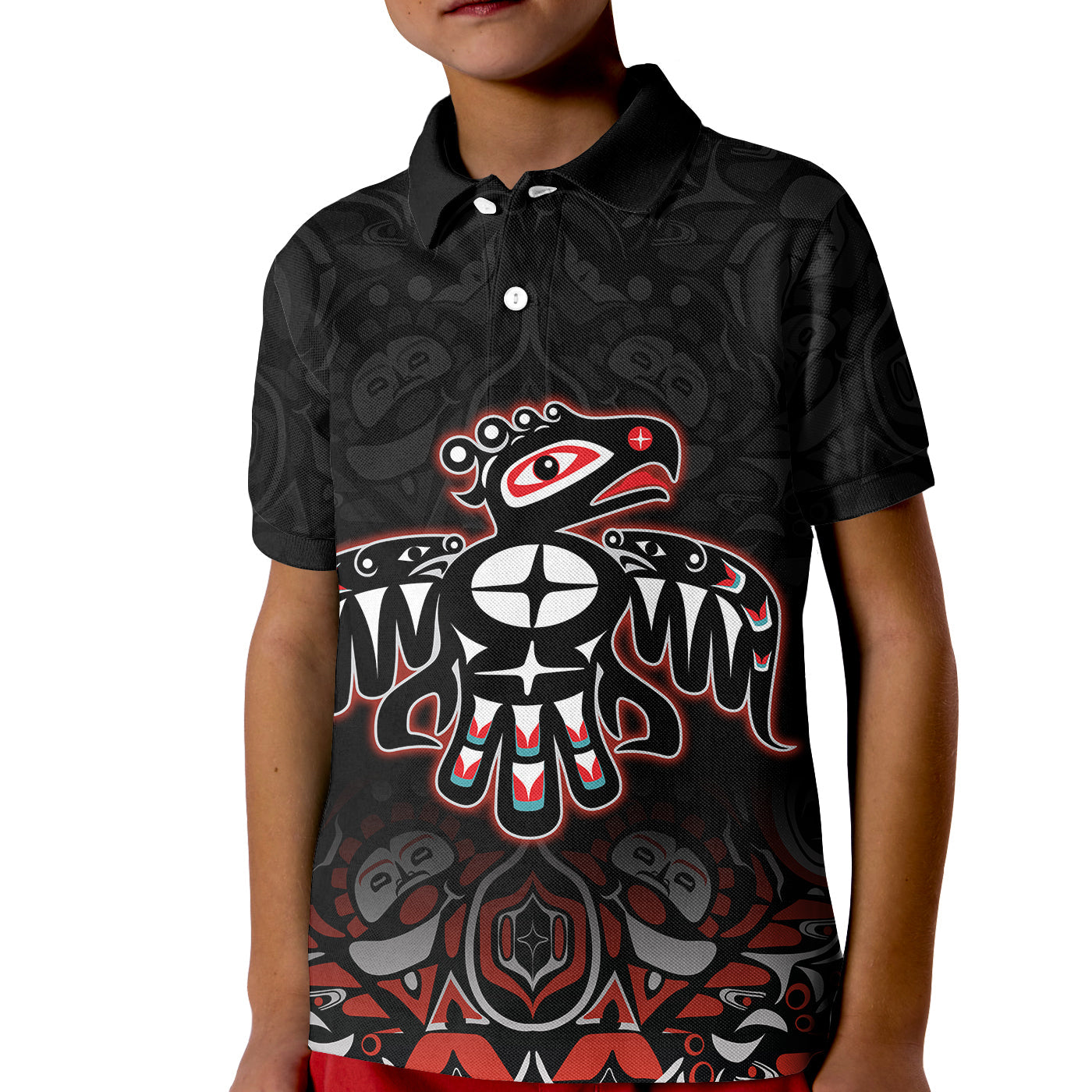 custom-personalised-canada-haida-polo-shirt-kid-thunderbird