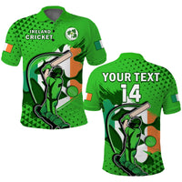 (Custom Text And Number) Ireland Cricket Polo Shirt Irish Flag Shamrock Sporty Style - Wonder Print Shop