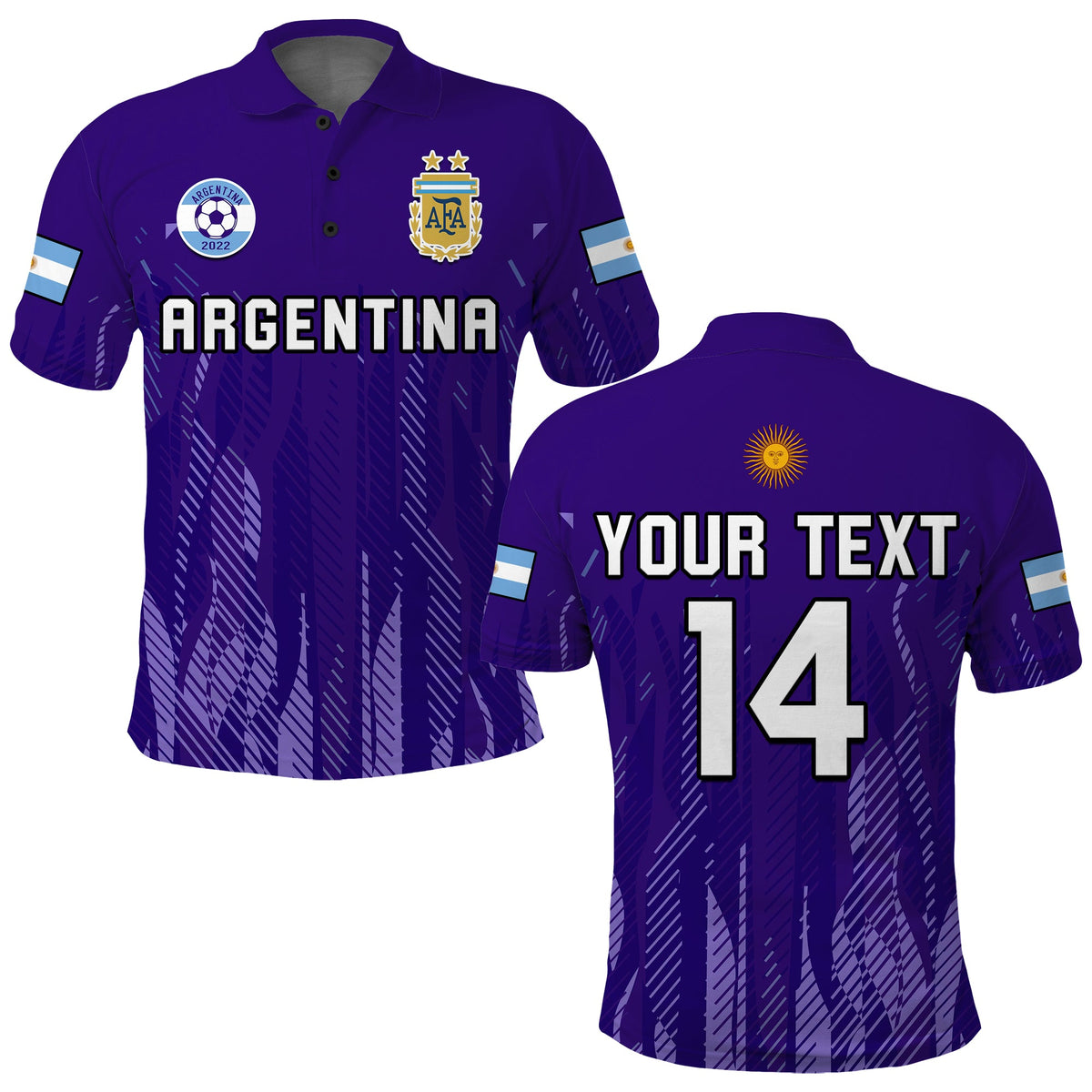 (Custom Text And Number) Argentina Football Polo Shirt Vamos La Albiceleste 2022 Newest Style - Wonder Print Shop