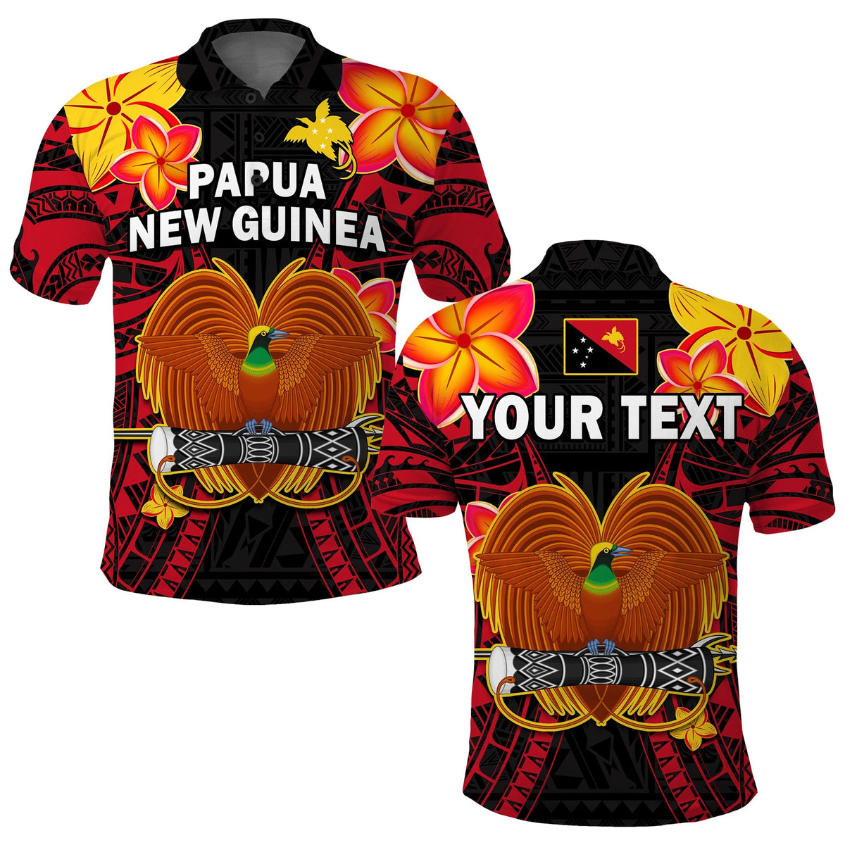 Custom Papua New Guinea Polo Shirt PNG Bird Of Paradise Polynesian Pattern - Wonder Print Shop