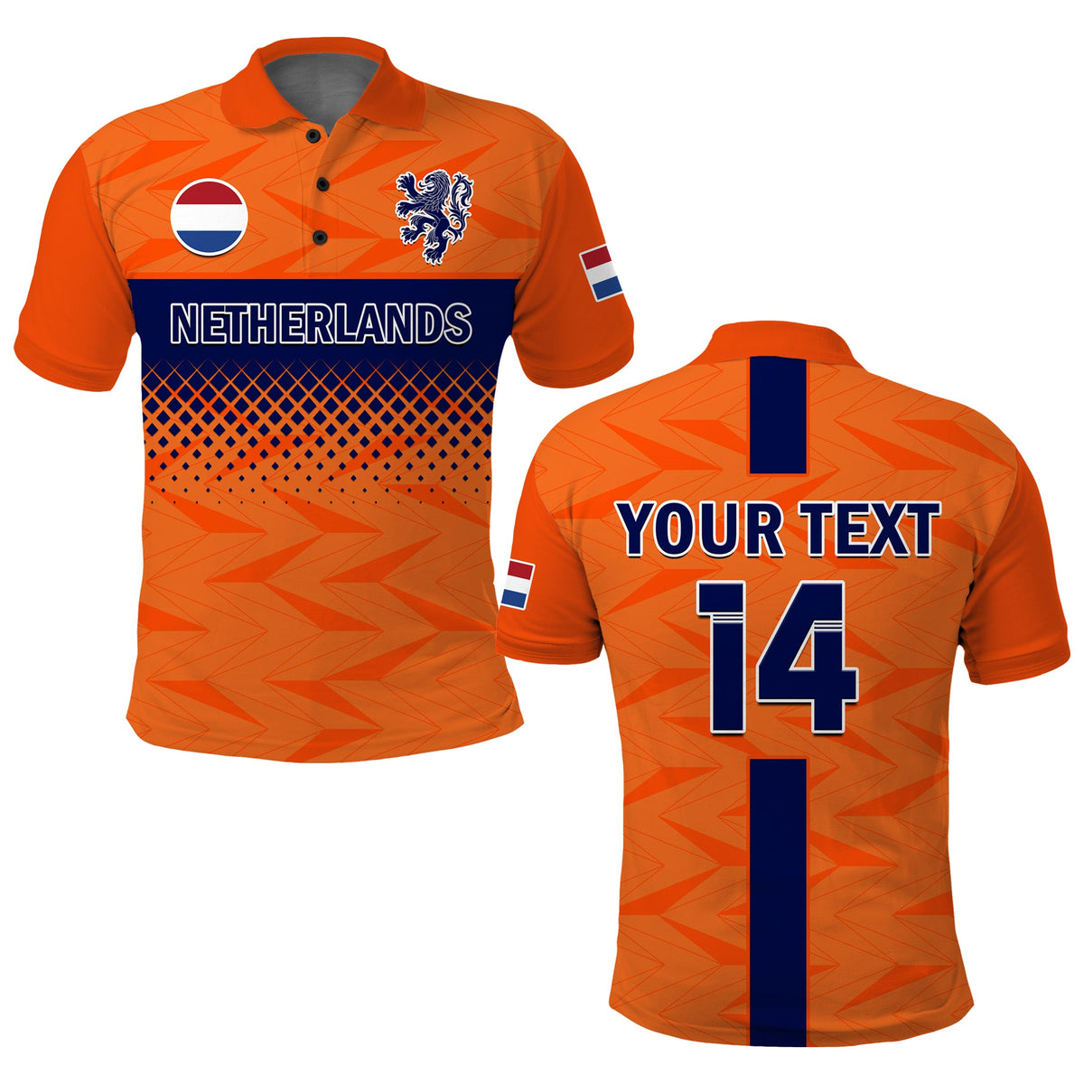 (Custom Text And Number) Netherlands Football Polo Shirt Holland Football 2022 - Wonder Print Shop