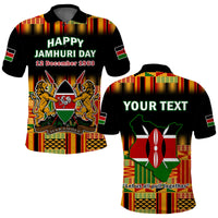 Custom Kenya Polo Shirt Happy Jamhuri Day Kenyan Pattern - Wonder Print Shop