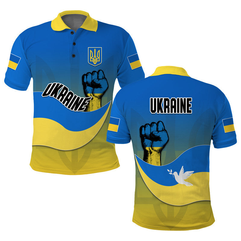 Ukraine Polo Shirt National Flag Style - Wonder Print Shop
