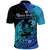 Custom Polynesian Polo Shirt Maui Fish Hook Turquoise Gradient Version - Wonder Print Shop