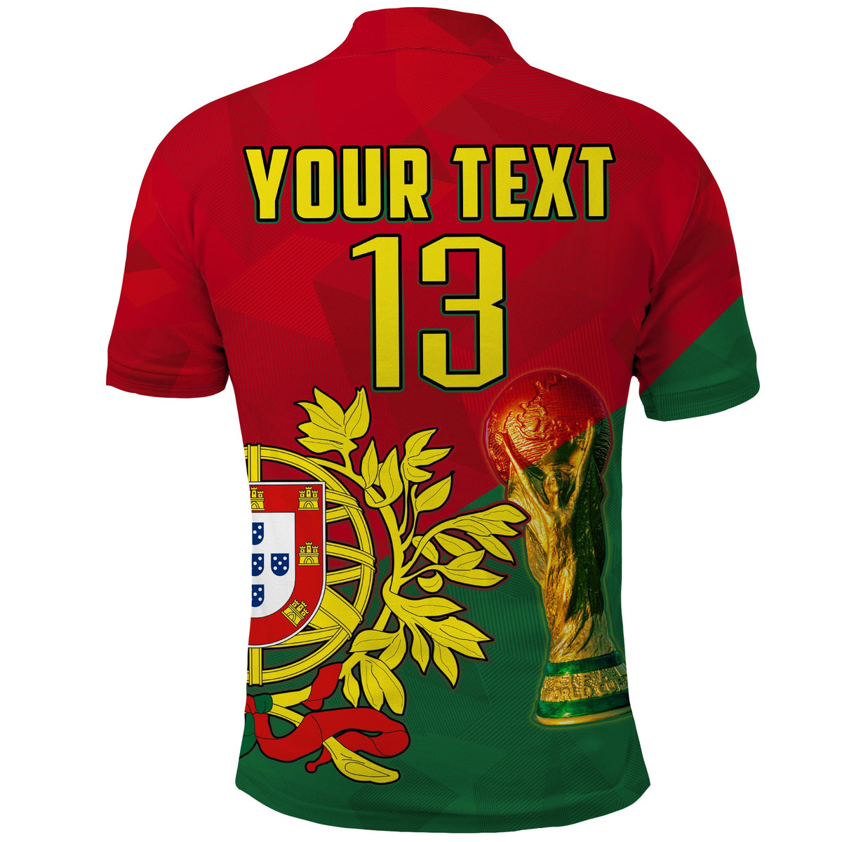 (Custom Text and Number) Portugal Football Polo Shirt Campeao Football 2022 Proud LT13 - Wonder Print Shop