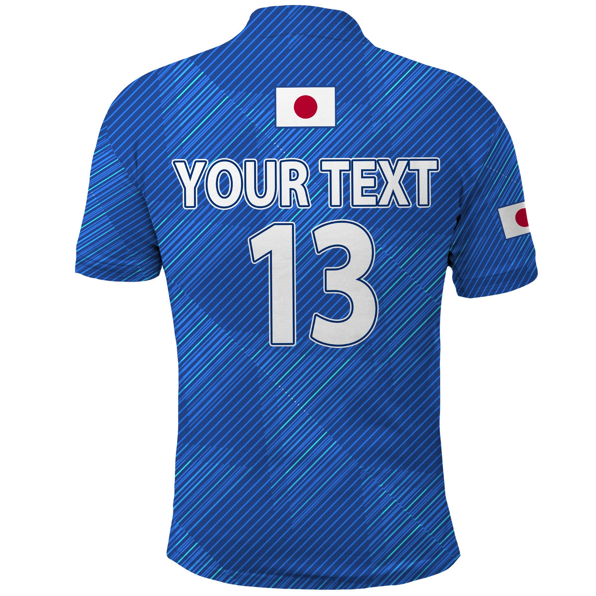(Custom Text and Number) Japan Football Polo Shirt Samurai Blue Champions 2022 World Cup LT13 - Wonder Print Shop