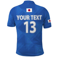 (Custom Text and Number) Japan Football Polo Shirt Samurai Blue Champions 2022 World Cup LT13 - Wonder Print Shop