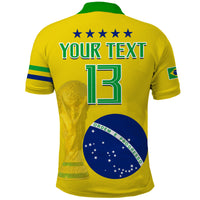 (Custom Text and Number) Brazil Football Polo Shirt Go Champions Selecao Campeao LT13 - Wonder Print Shop