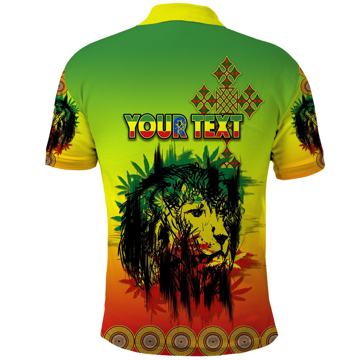 Custom Ethiopia Polo Shirt Cross Mix Lion Colorful Style - Wonder Print Shop