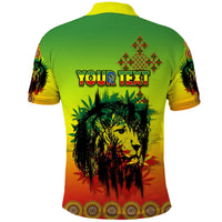 Custom Ethiopia Polo Shirt Cross Mix Lion Colorful Style - Wonder Print Shop
