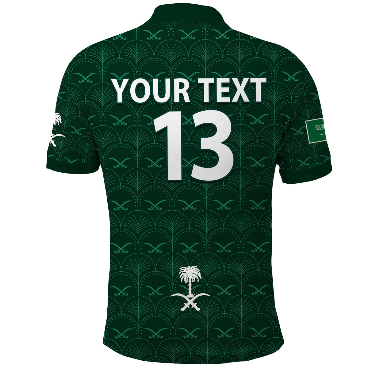 (Custom Text and Number) Saudi Arabia Football Polo Shirt Saudi Green Falcon Champions 2022 World Cup LT13 - Wonder Print Shop