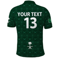 (Custom Text and Number) Saudi Arabia Football Polo Shirt Saudi Green Falcon Champions 2022 World Cup LT13 - Wonder Print Shop