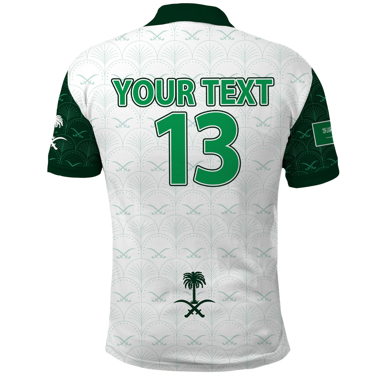 (Custom Text and Number) Saudi Arabia Football Polo Shirt Saudi Green Falcon Champions 2022 World Cup Ver.02 LT13 - Wonder Print Shop
