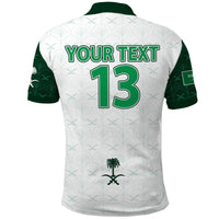 (Custom Text and Number) Saudi Arabia Football Polo Shirt Saudi Green Falcon Champions 2022 World Cup Ver.02 LT13 - Wonder Print Shop