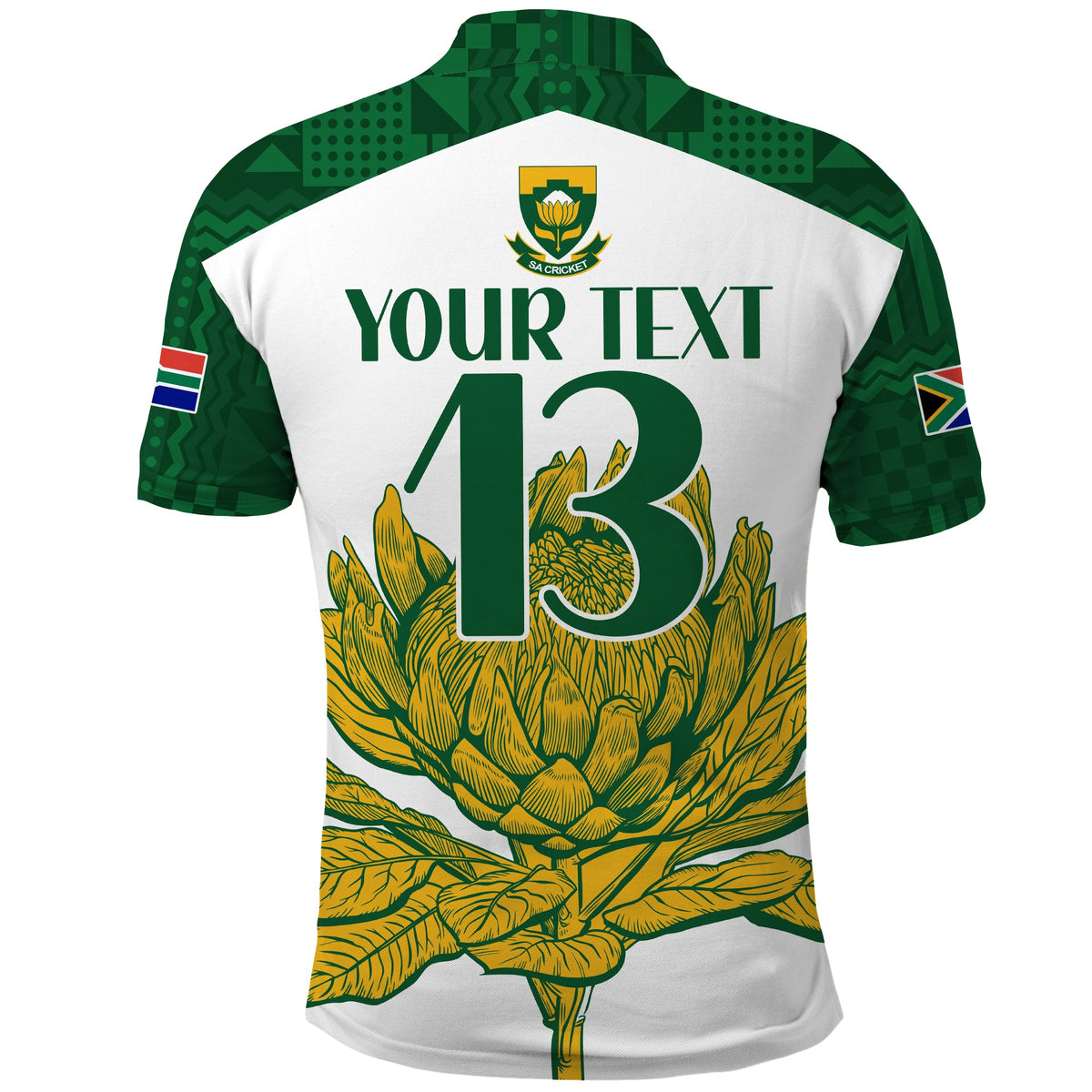 (Custom Text and Number) South Africa Cricket Polo Shirt Go Proteas Boxing Day Test LT13 - Wonder Print Shop