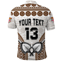 Custom Text and Number Fiji Rugby Bati Polo Shirt Proud Tapa Pattern LT13 - Wonder Print Shop