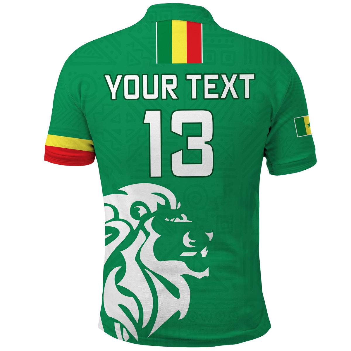 (Custom Text and Number) Senegal Football Polo Shirt Lions of Teranga Soccer Champions World Cup LT13 - Wonder Print Shop