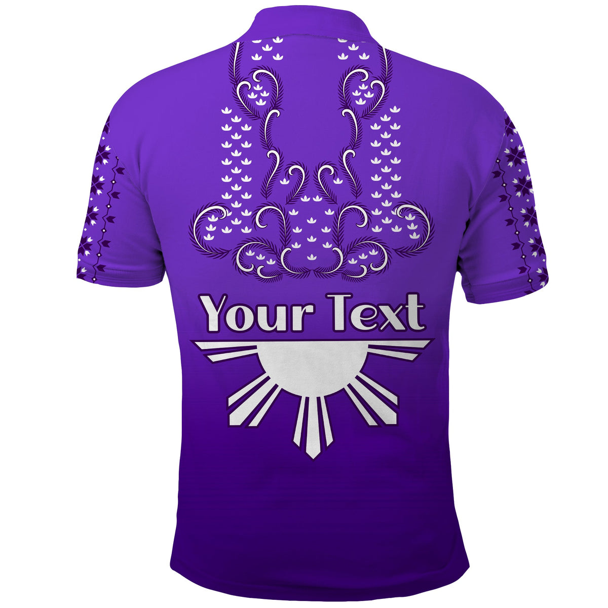 Custom Philippines Polo Shirt Sun Filipino Purple Barong LT13 - Wonder Print Shop