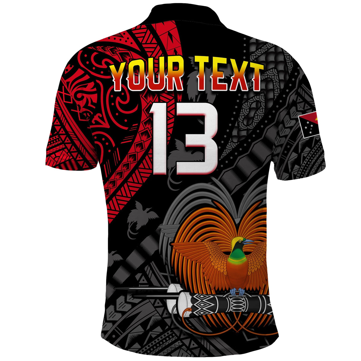 Custom Text and Number Papua New Guinea Polo Shirt Raggiana Birds Of Paradise Happy 47th Independence Day LT13 - Wonder Print Shop
