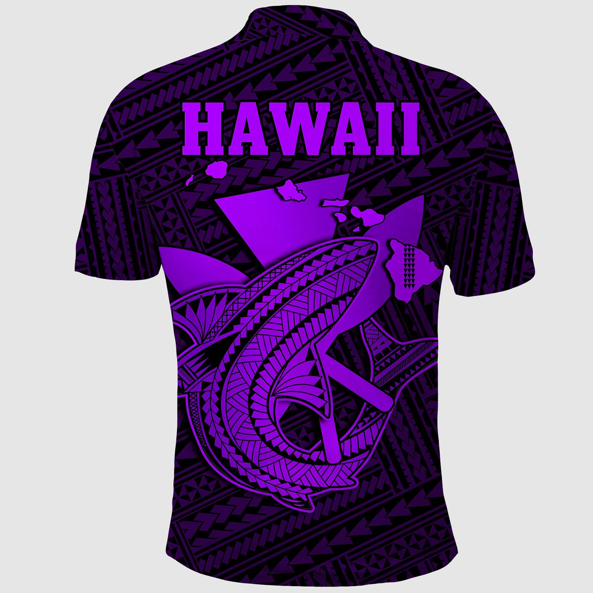 Custom Hawaii Polo Shirt Kakau Kanaka Maoli Combine Polynesian Shark Ver.05 - Wonder Print Shop