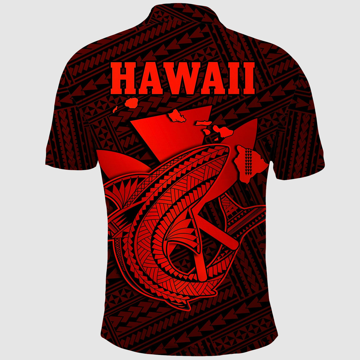 Custom Hawaii Polo Shirt Kakau Kanaka Maoli Combine Polynesian Shark Ver.06 - Wonder Print Shop