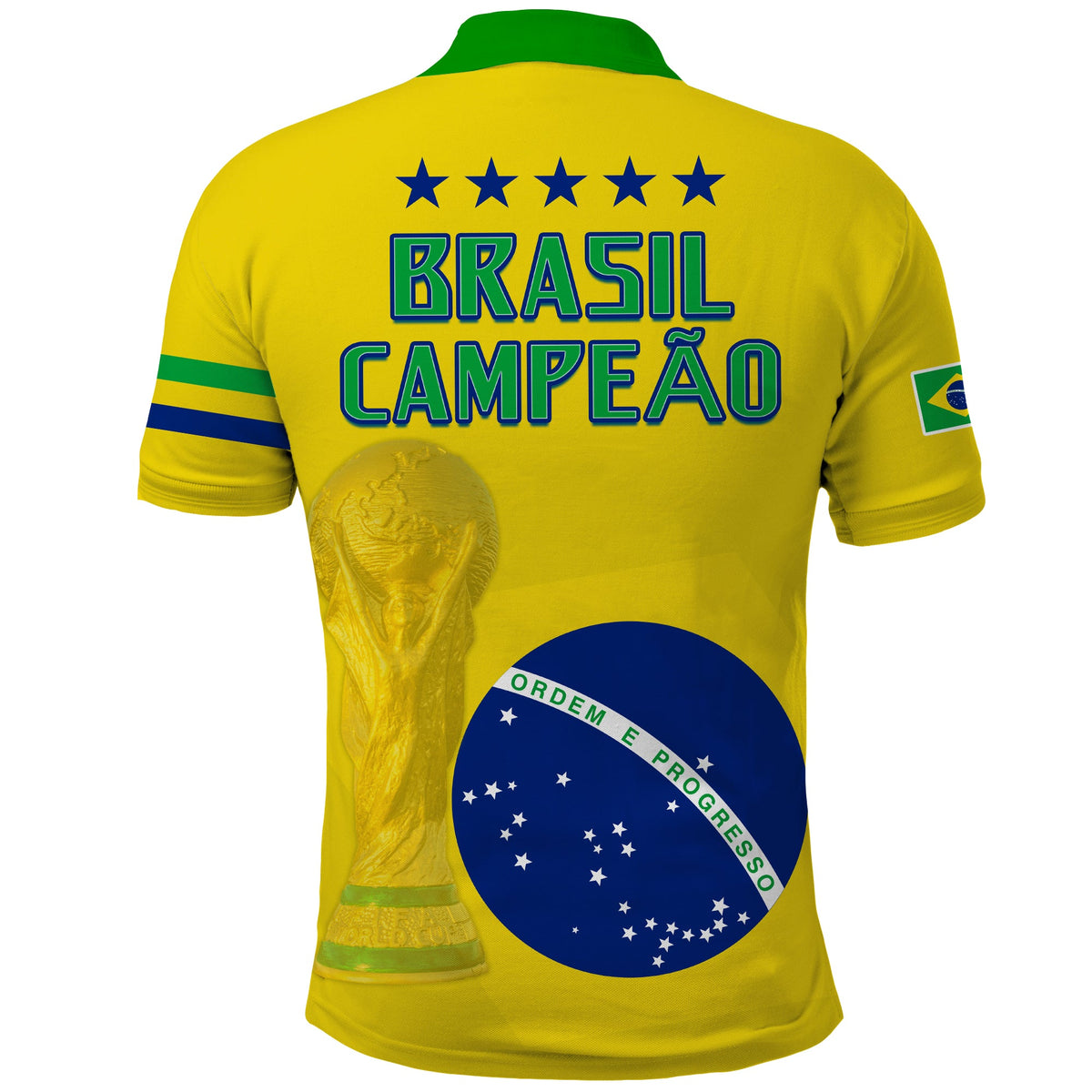 Brazil Football Polo Shirt Go Champions Selecao Campeao LT13 - Wonder Print Shop