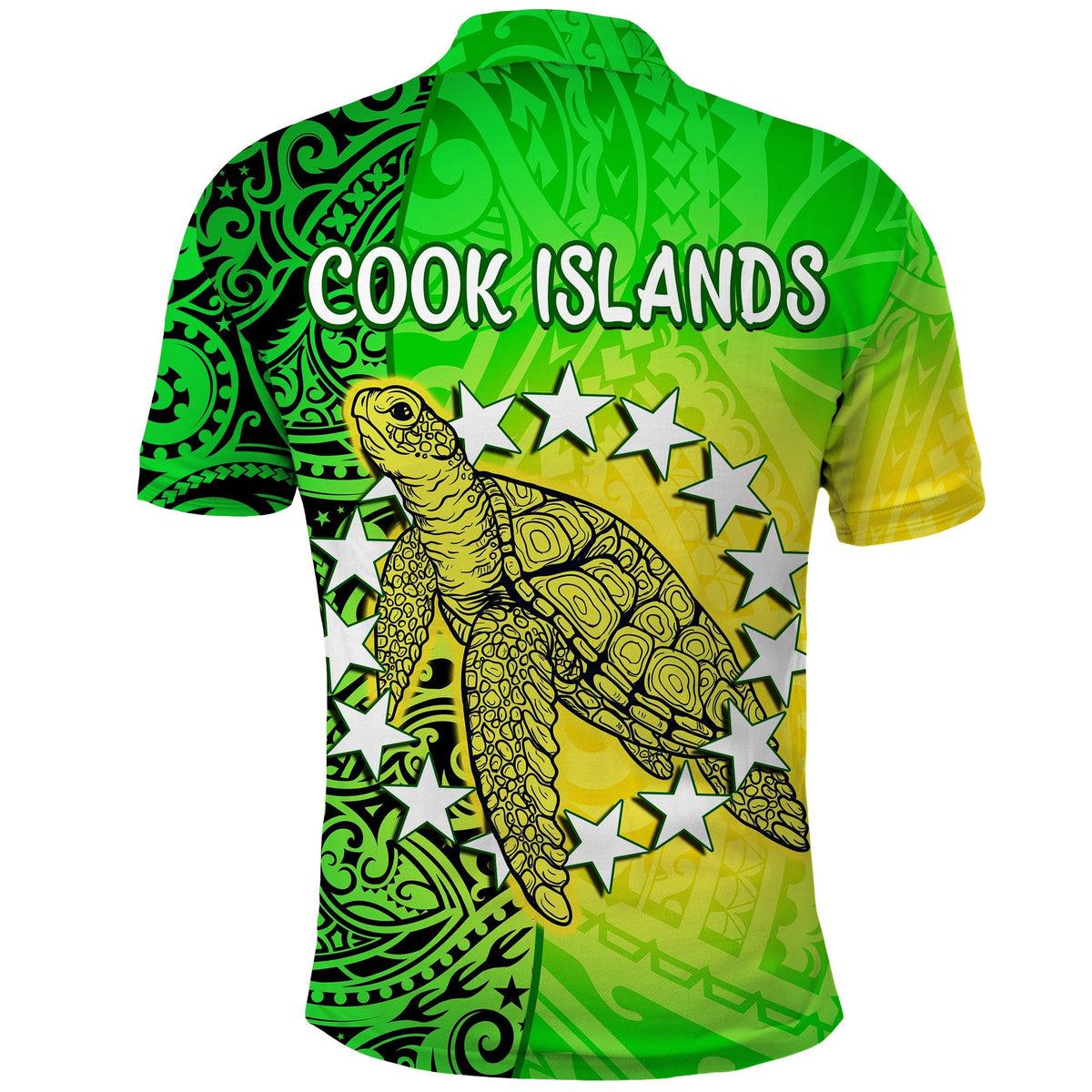 Cook Islands Polo Shirt Coat Of Arms Turtle Polynesian - Wonder Print Shop