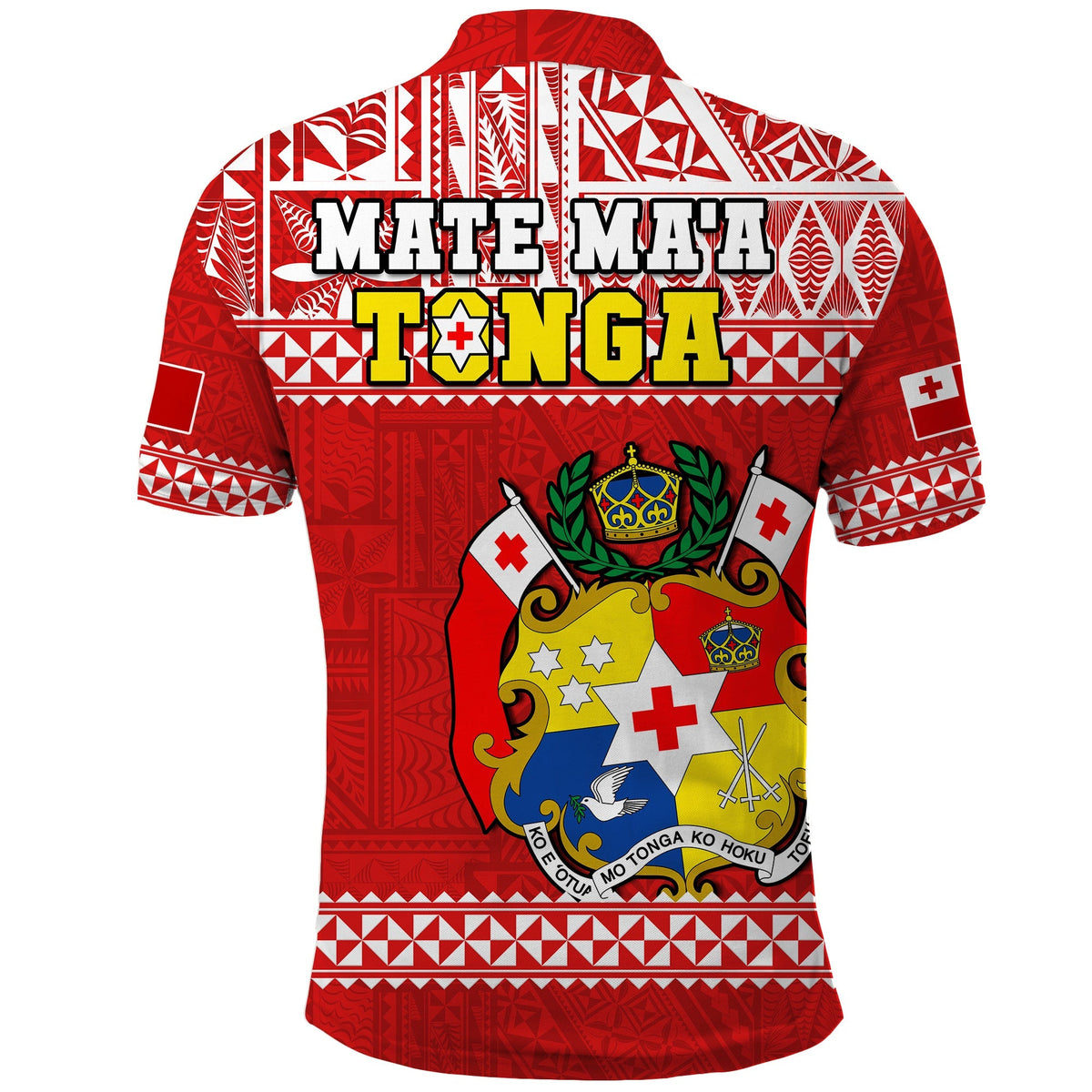 Tonga Rugby Polo Shirt Mate Maa Tonga Pacific Ngatu White - Wonder Print Shop