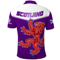 Scotland Rugby Polo Shirt Map Of Scotland Thistle Purple Version - Wonder Print Shop