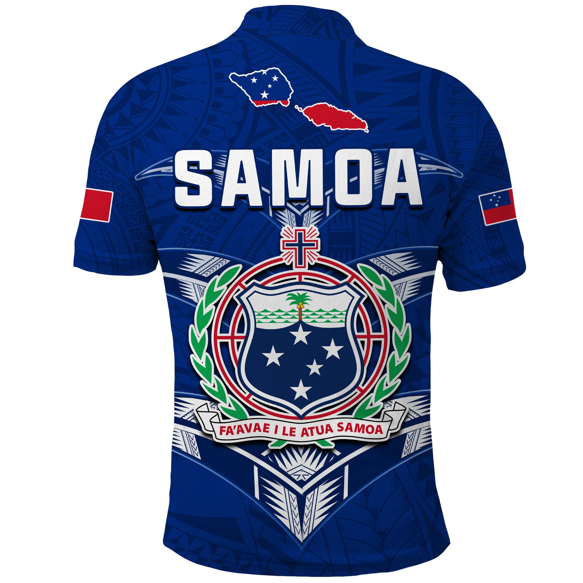 Toa Samoa Rugby Polo Shirt Siamupini Proud Blue LT13 - Wonder Print Shop