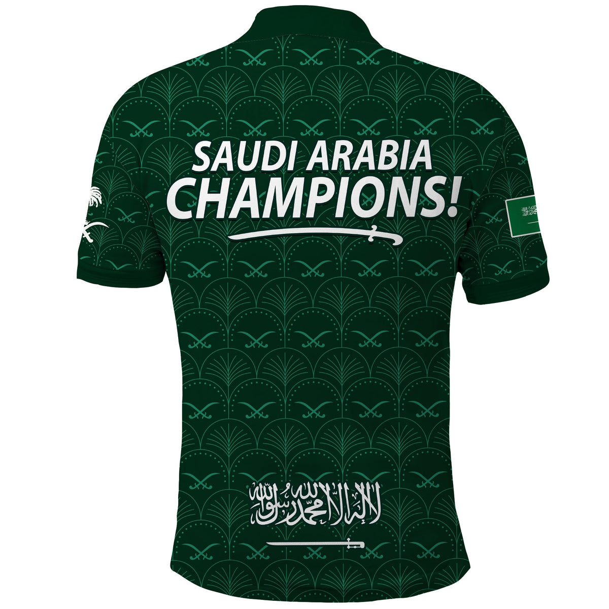 Saudi Arabia Football Polo Shirt Saudi Green Falcon Champions 2022 World Cup LT13 - Wonder Print Shop