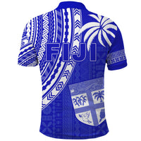 Fiji Rugby Sevens Polo Shirt Fijian 7s Tapa Polynesian Blue Ver.02 LT13 - Wonder Print Shop