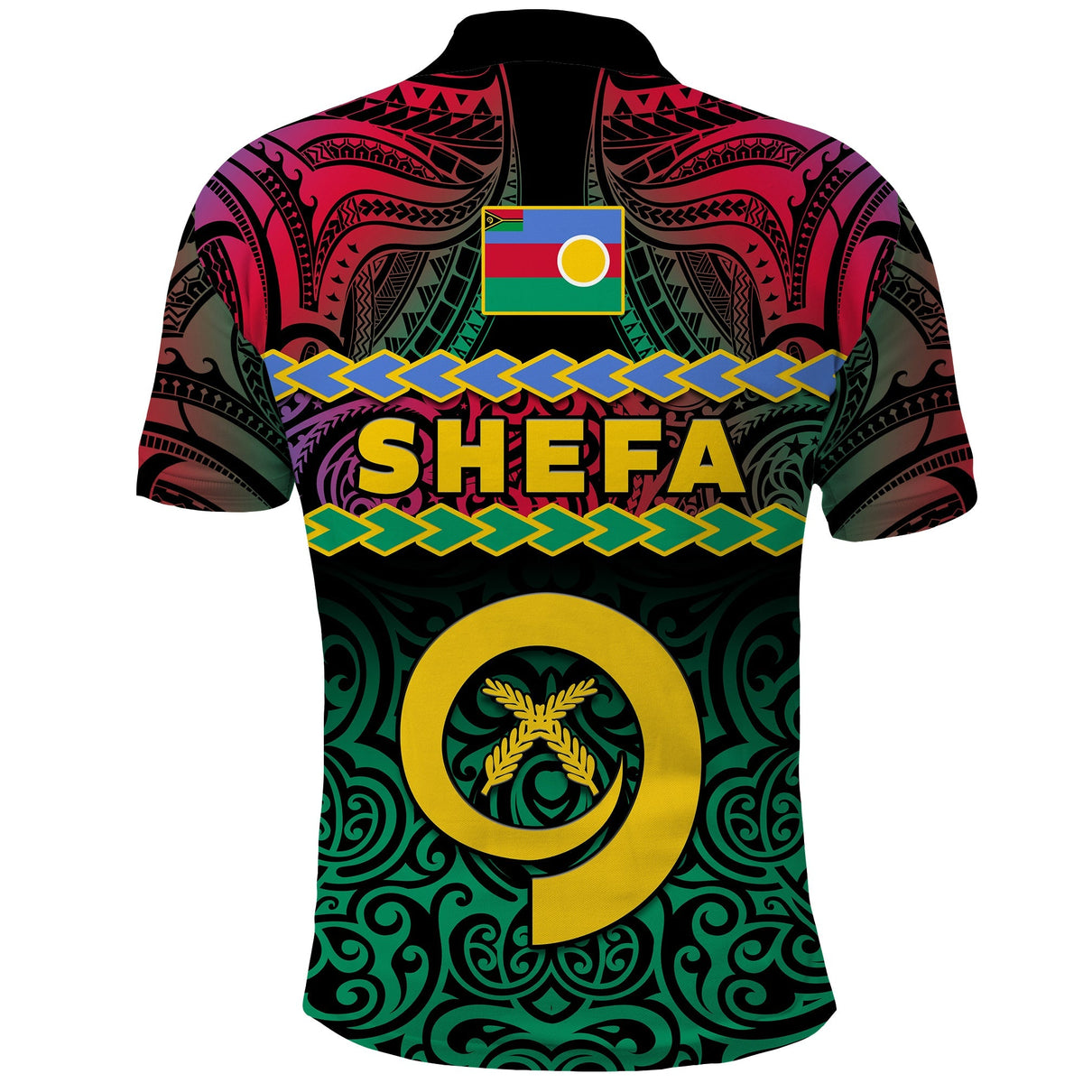 Shefa Province Polo Shirt Vanuatu Pig Tusk Polynesian Flag Style - Wonder Print Shop
