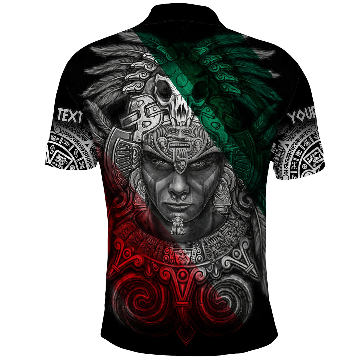 Custom Mexico Polo Shirt Warrior Eagle Aztec LT13 - Wonder Print Shop