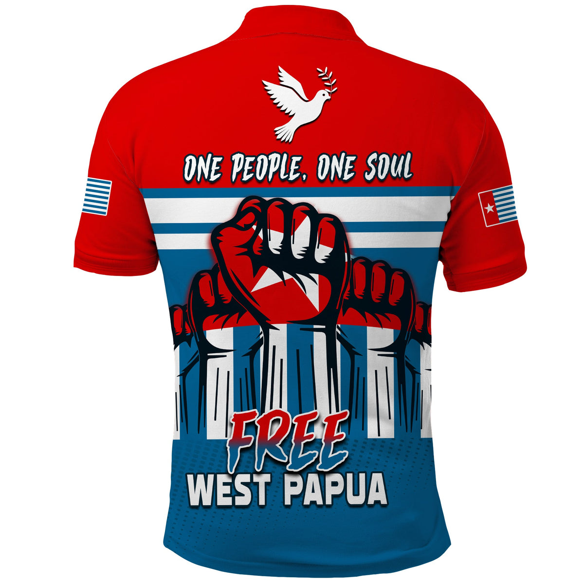 Custom Football Polo Shirt One People One Soul Strong West Papuan LT13 - Wonder Print Shop