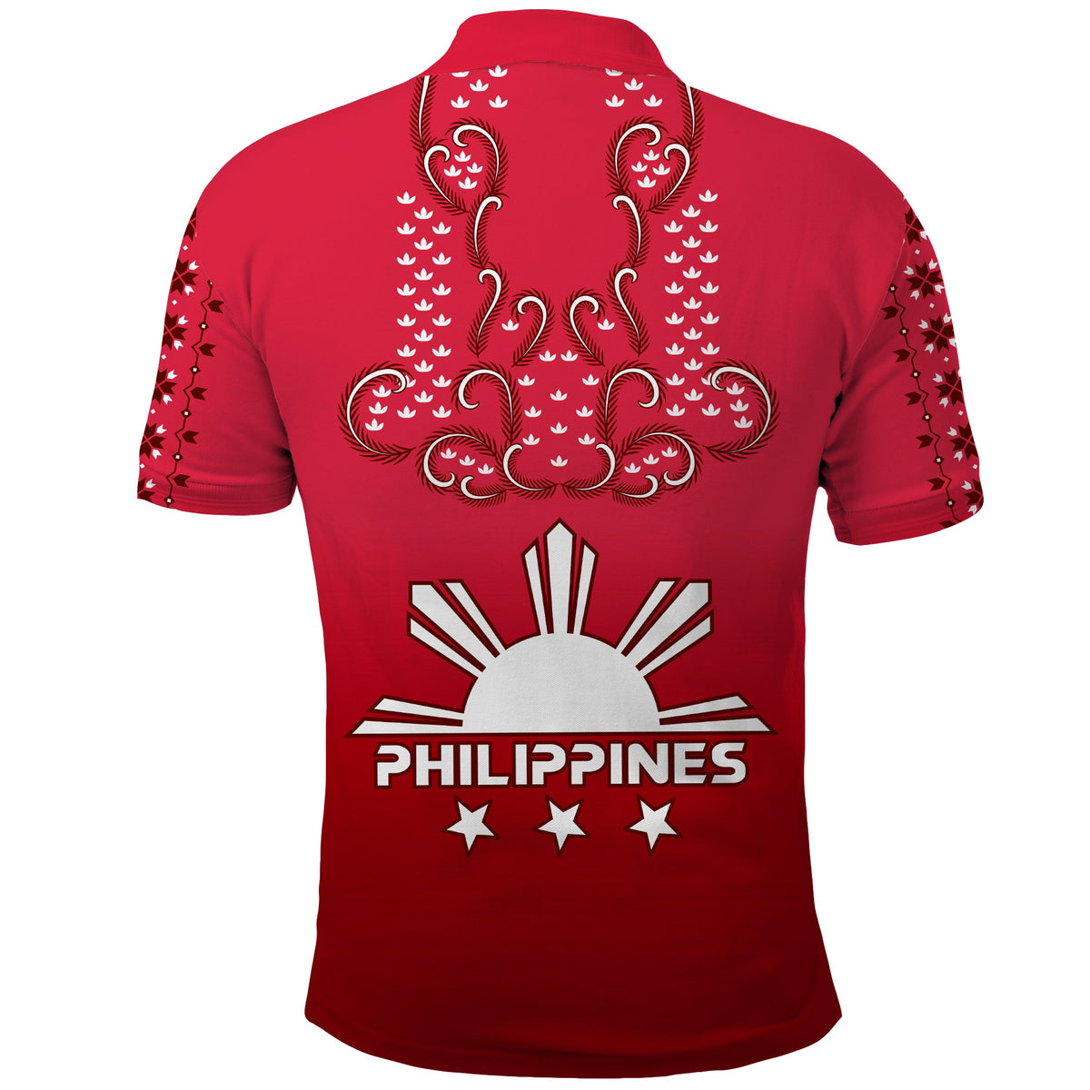 Philippines Polo Shirt Sun Filipino Red Barong LT13 - Wonder Print Shop